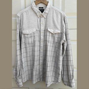 Mens White and Gray Soft Cotton Shirt